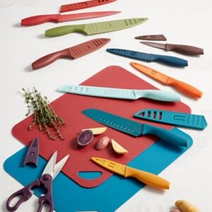 Tools Of The Trade Colorful Knife and Cutting Board Set Cutlery
